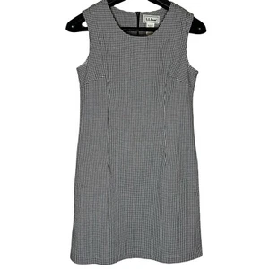 L.L. Vestido Vaina Bean Negro Blanco A Cuadros Midi Cremallera Guinga 6P - Imagen 1 de 8
