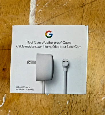 Google Outdoor Weatherproof Cable (33 feet/10-Meter) Nest Cam G9QR5, New in Box - Image 1 of 3