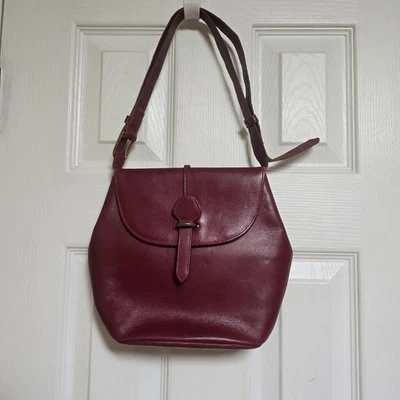Vintage International Spain Leather Crossbody Shoulder Bag Burgundy Wine Purse - Image 1 of 4