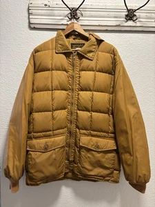 Vintage Eddie Bauer Quilted Goose Down Puffer Jacket 70s made in USA Mens Large - Picture 1 of 13