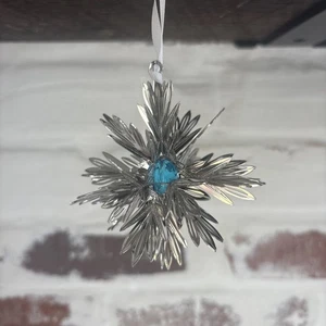 Waterford Lismore Türkis/Metall Schneeflocke Weihnachtsschmuck RAR Sammlerstück - Bild 1 von 10