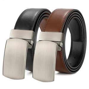 Men’s Leather Belt Reversible Belt for Men Jeans Suits with Rotate Buckle 1.2... - Picture 1 of 7