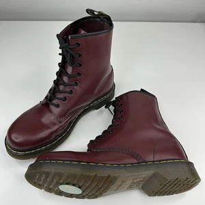 Stivali da combattimento Dr Martens 1460 donna sangue di bue bordeaux classici in pelle retrò US 10 - Foto 1 di 21