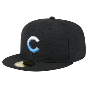 Men's New Era Black Chicago Cubs Tonal Koi 59FIFTY Fitted Hat - Picture 1 of 6