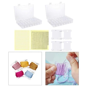Embroidery Floss Cross Stitch Organizer Storage Box 150Pcs Thread Bobbins 2 - Picture 1 of 7