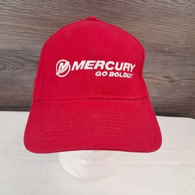 Mercury Marine Motors Go Boldly Bass Adjustable Red Baseball Hat Cap - Image 1 of 4