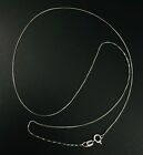 Estate Solid 10K White Gold Liquid Box Link Chain Necklace 0.5mm 19", .8g