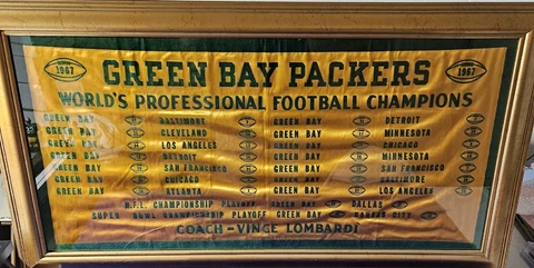 Green Bay Packers Extremely Rare Banner Superbowl 1 Cover