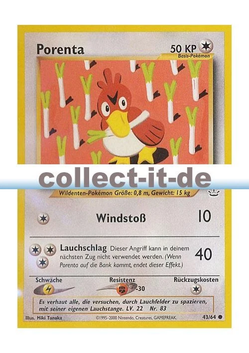 Pokemon Neo Revelation 43/64 - Porenta Deutsch - Bild 1 von 1