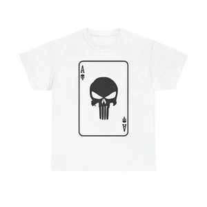 Skull Ace Playing Card T-Shirt - Picture 1 of 53