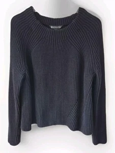 Athleta Sweater Womens Large Black Raglan Sleeve Round Neck Heavyweight Pullover - Picture 1 of 11