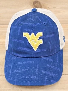 West Virginia Mountaineers Hat Cap Strap Back Trucker Women's Mesh Blue - Picture 1 of 8