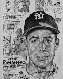 Obra de arte fotográfica de Joe DiMaggio de los Yankees de Nueva York obra de arte fotográfica 8x10 de béisbol - Imagen 1 de 1