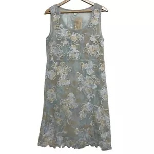 Robe Sundance femme taille petite ombre de lune perles soie fleurie NEUVE - Photo 1 sur 12