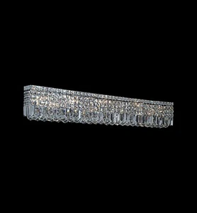 New 10-Lights Contemporary CRYSTAL Wall Sconce In Chrome W:44"xH:6.5"xE:4.5" - Picture 1 of 4