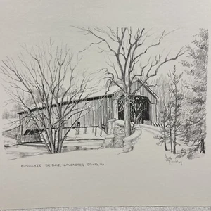 Myrtle Tremblay, PA ARTIST, Hunsucker Bridge IMPRESIÓN 11"x14" - Reproducción - Imagen 1 de 5