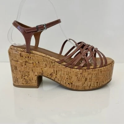 Sandalias de tacón AQUATALIA Elene plataforma enjaulada en terracota NUEVAS Foto 1 de 4