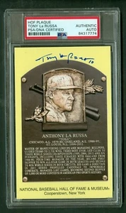 Tony LaRussa Autographed Hall of Fame Plaque Postcard PSA/DNA - Picture 1 of 2