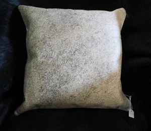 Preciosa cubierta de cojín de cuero premium de cuero gris tonificado de 40 cm cuadrados - Imagen 1 de 5