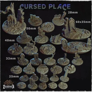 Warhammer 40K/AOS Resin Base Toppers Wargaming Cursed Place - Picture 1 of 2