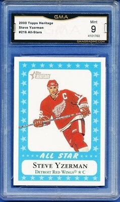 2000 TOPPS HERITAGE HOCKEY STEVE YZERMAN ALL-STARS red wings GMA 9 MINT - Image 1 of 2
