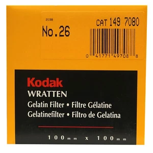 Kodak Wratten Gelatin Filter. 100 x 100 mm. No.26 cat 149 7080 - Picture 1 of 1