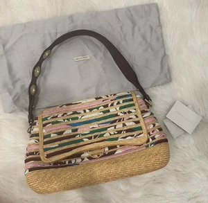 NWOT Emilio pucci straw raffia leather riviera cruise shoulder bag - Picture 1 of 10