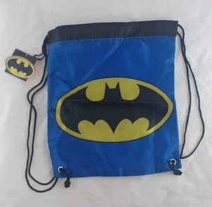 🦇DC Comics BATMAN Nylon Cinch Sack Backpack Drawstring Bag - Picture 1 of 5