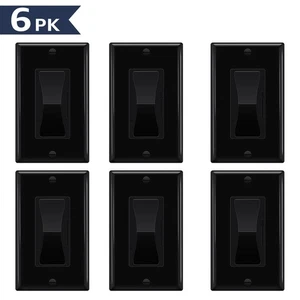 Atenuador de pared negro 6PK, atenuación de rango completo, placa incluida ETL - Imagen 1 de 9