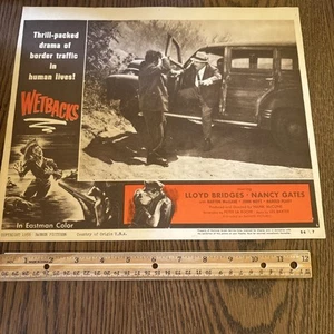 Rare 1956 Wetbacks Movie Lobby Card Lloyd Bridges Nancy Gates Advertisement Ad - Foto 1 di 6