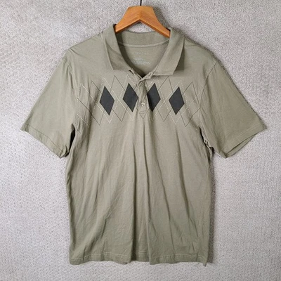Via Europa Shirt Mens Large Brown Argyle Polo Golf Rugby Cotton Preppy - Image 1 of 4