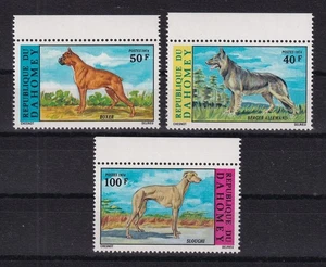 TIMBRE STAMP 3 DAHOMEY Y&T#339-41 CHIEN DOG NEUF**/MNH-MINT 1977~F38 - Picture 1 of 1