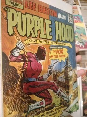 Cómic de superhéroes LEE BRITON ALIAS PURPLE HOOD #1 1967 UK raro última copia bonito.  Foto 1 de 2