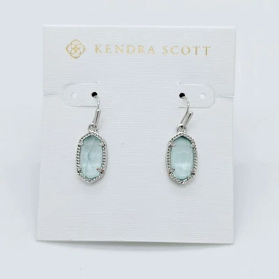 Nuevos pendientes colgantes Kendra Scott Lee en plata azul claro transparente Foto 1 de 2