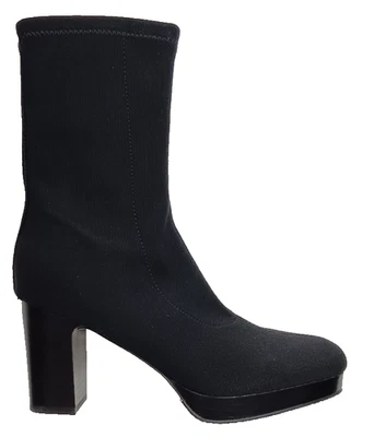 Donald Pliner Zari Black Platform Heel Elastic Mid Boots 6.5M NEW $298 - Image 1 of 4