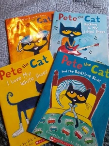 4 Pete The Cat Scholastic Paperback Childrens Books Preowned Good Condition Read - Picture 1 of 16