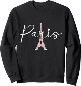 Paris Eiffel Tower Travel France European Paris Vacation Sweatshirt - Picture 1 of 6