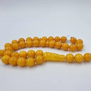 Natürliche baltische runde Form 11 mm. Antike Farbe Bernstein Islamische Gebetsperlen 33 - Bild 1 von 2