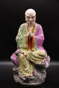 Large Asian Chinese Antique Porcelain Luo Han Buddha Figure Statue - Picture 1 of 12