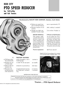 1pg Hub City PTO Speed Reducer IH Farmall Cub & International Cub Lo-Boy Leaflet - Picture 1 of 2