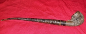 ANCIENNE PIPE En Terre Cuite ou Stératitte 27 cm Décor d'oiseaux N°773/3 - Imagen 1 de 8