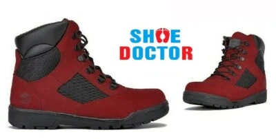 Timberland Juvenil 6" Premium Campo Impermeable Botas Rubí Rojo Gris Oscuro A1RG5 Foto 1 de 4