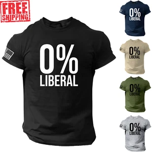 0% Liberal T Shirt, America Shirt, Patriotic, Veteran, 1776, American, USA, 2A - Picture 1 of 15