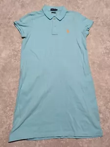 Mini Vestido Ralph Lauren Polo Malla Mujer Reino Unido 10 Medio Azul Cuello Algodón - Imagen 1 de 7