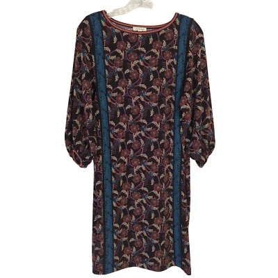Max Studio Floral Pullover Shift Dress Size Small 3/4" Balloon Sleeves - Image 1 of 4