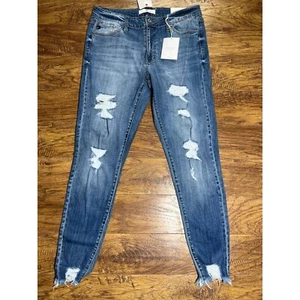 KanCan Medium Wash Mid Rise Distressed Super Skinny Jeans New size XL - Picture 1 of 9