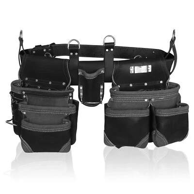 Trutuch Leather Carpenter Tool Belt | 18 Pockets | Framers Tool Belt | Handyman