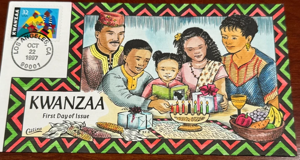 US, #3175 Kwanzaa Hand-painted FDC 1977 Perfect!!! - Image 1 of 1