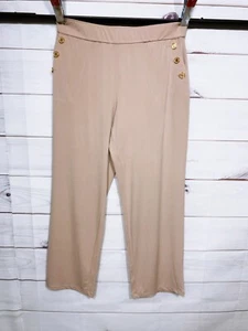 Susan Graver Womens Pants Size L Pink Stretch Buttons Pockets Pull On - Picture 1 of 8