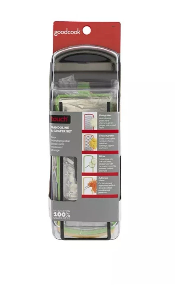 Good Cook Touch Mandoline Grater Set with 4 Stainless Steel Blade Inserts New! - Image 1 of 4